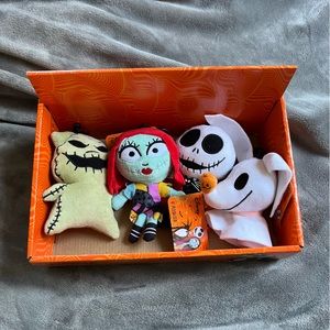 Disney The Nightmare before Christmas small plush keychains with tray NWT